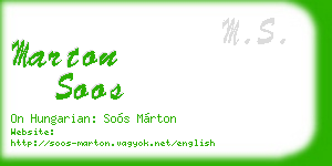 marton soos business card